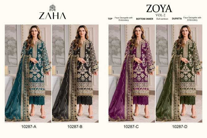 Zoya Vol 2 By Zaha Georgette Embroidery Pakistani Suits Wholesale Shop In Sura
